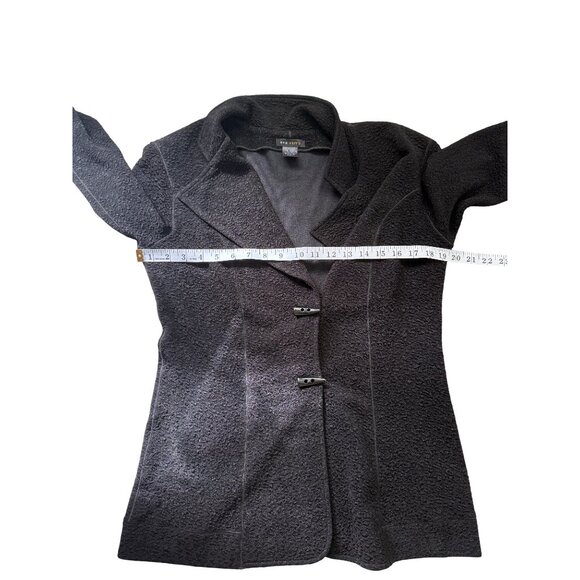 Eva Varro Black Textured Blazer Long Sleeve Jacket Cardigan Womens Size L - Picture 5 of 6